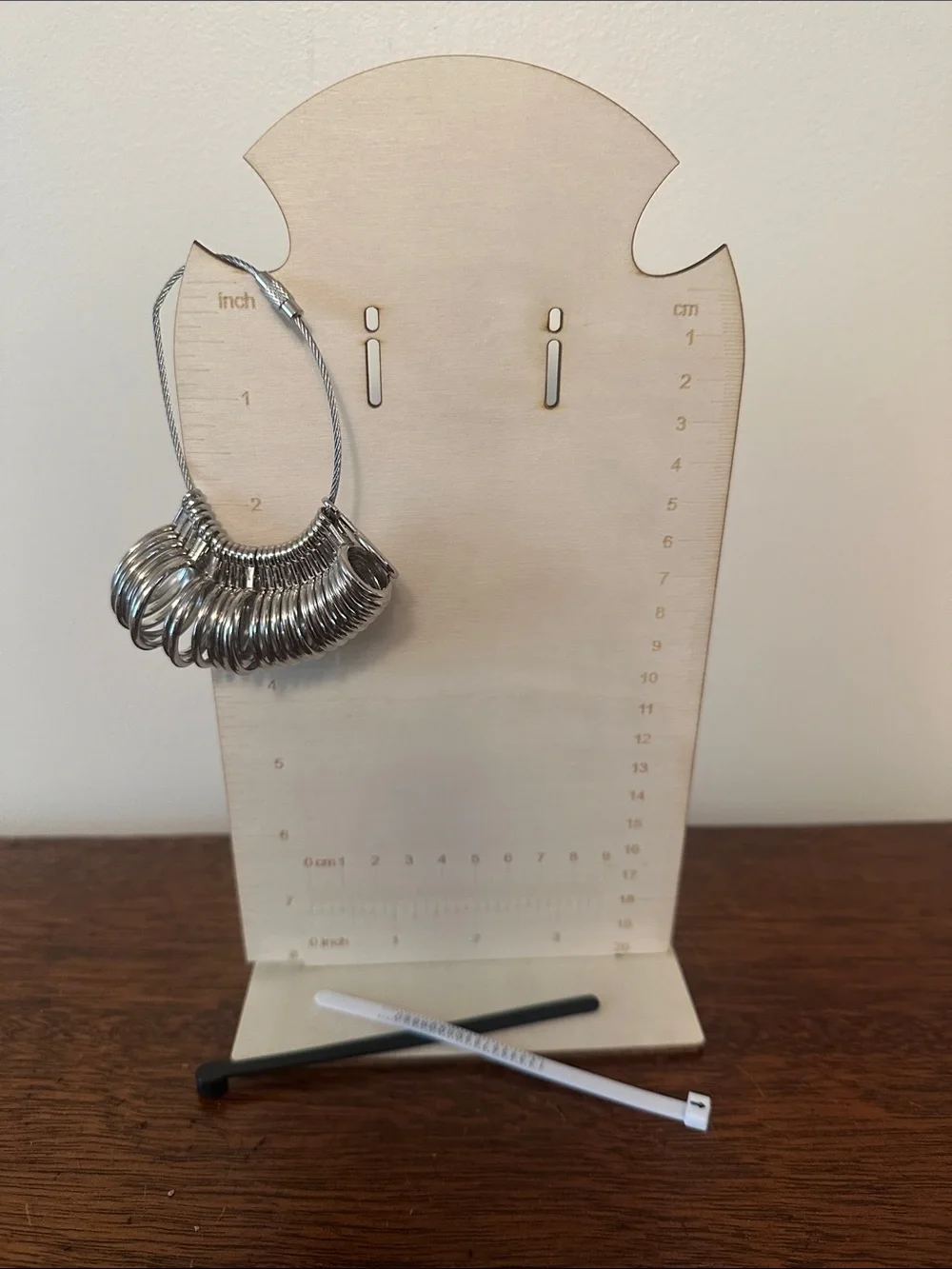 4 Piece Earring/Necklace Measurement Stand with Ring Sizer